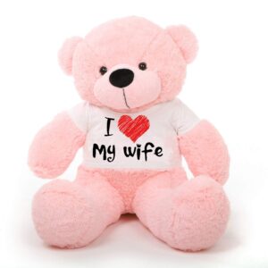 feet, Soft Toy, Teddy Bear 6 feet for Girls,Soft Toys for Kids, Birthday Gift for Girls, Gift Items Toy, Wearing I Love My Wife T-Shirt (6 feet Pink)