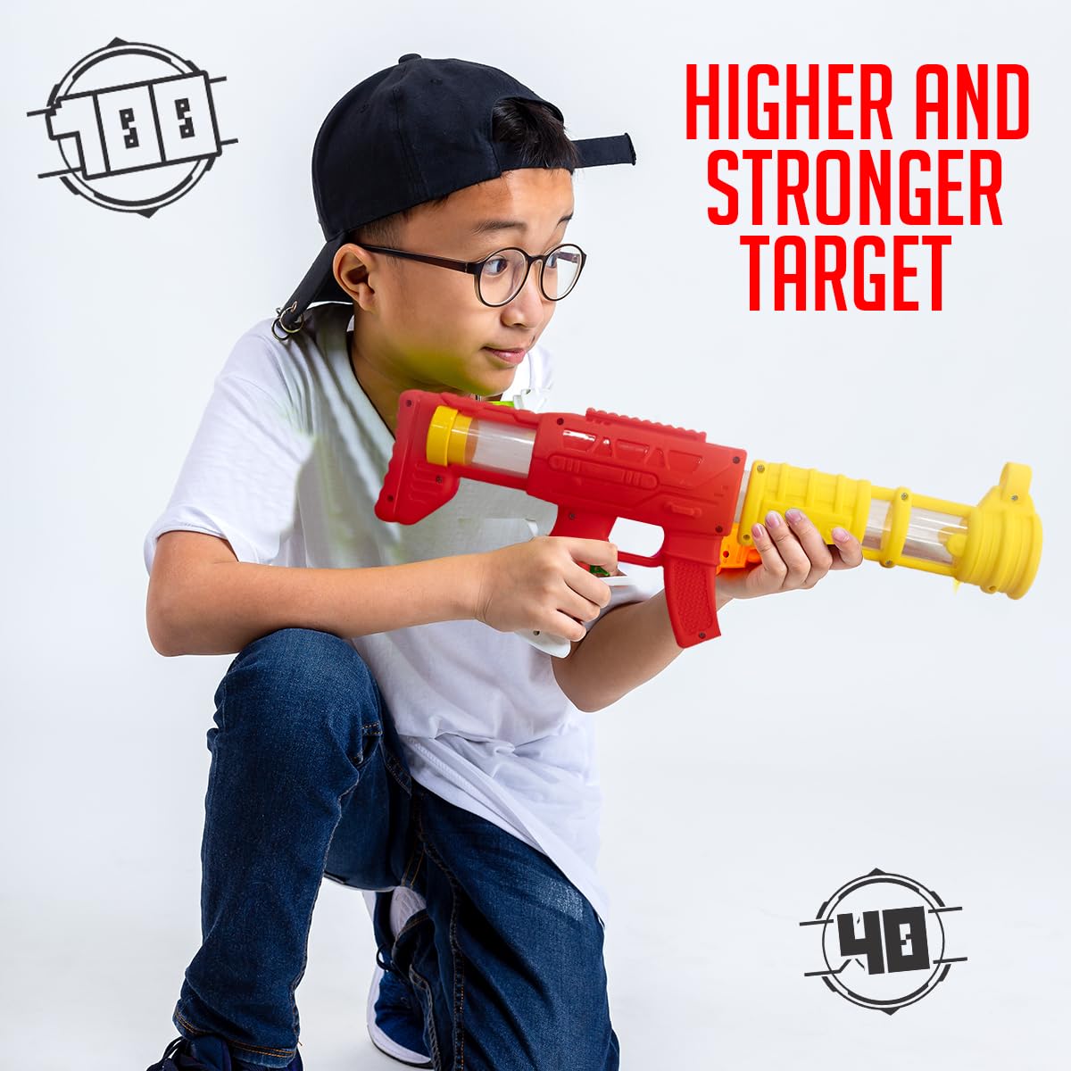 Amazon Brand - Jam & Honey Shooting Game Toy Set for Kids 3+ Years, Toy Gun with Target Stand & 12 Soft Foam Balls, Indoor Shooting Target Game, Blue, BIS Certified Safe - Image 10
