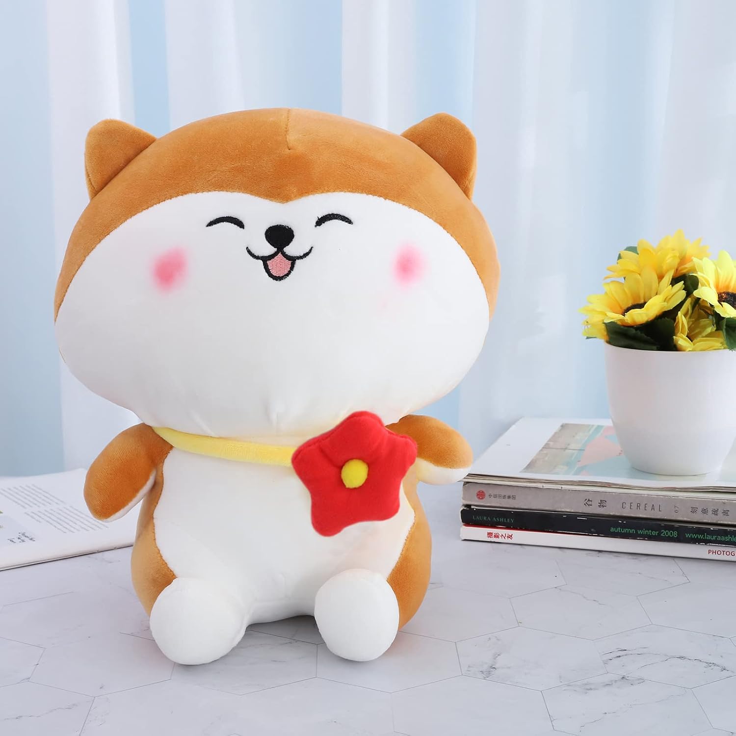 Babique Cat Flower Plush Soft Toy Cute Kids Animal Home Decor Boys/Girls (25 cm) - Image 3