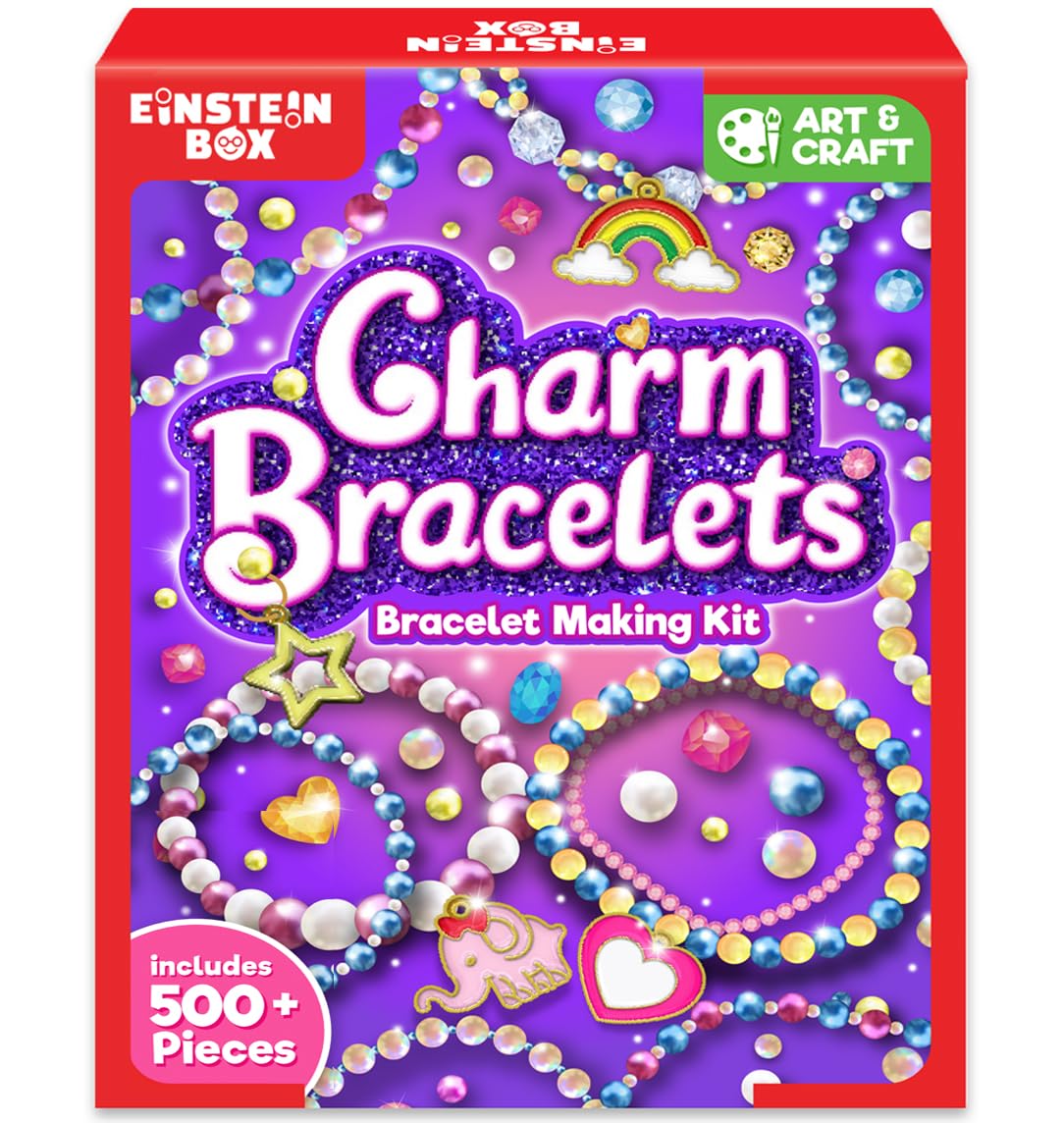 EINSTEIN BOX Bracelet Making Set for Girls 6 to 14 Years Olds with Beads & Charms | Toys & Birthday Gift Ideas for Girls 6,7,8,9,10,11,12,13,14 Years Old |