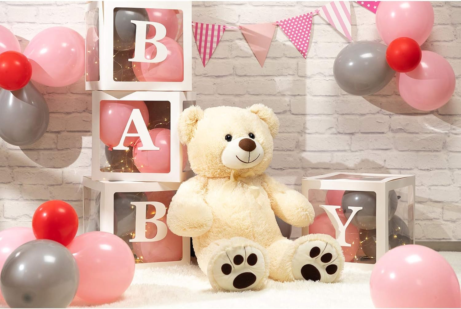 HUG 'n' FEEL SOFT TOYS 4 Feet Giant Teddy Bear (121 cm) - Cream | Big Stuffed Plush Toy, Ultra Soft Cuddly Animals for Kids, Girls, Boys for Birthdays, Anniversary & Valentine's Day - Image 3