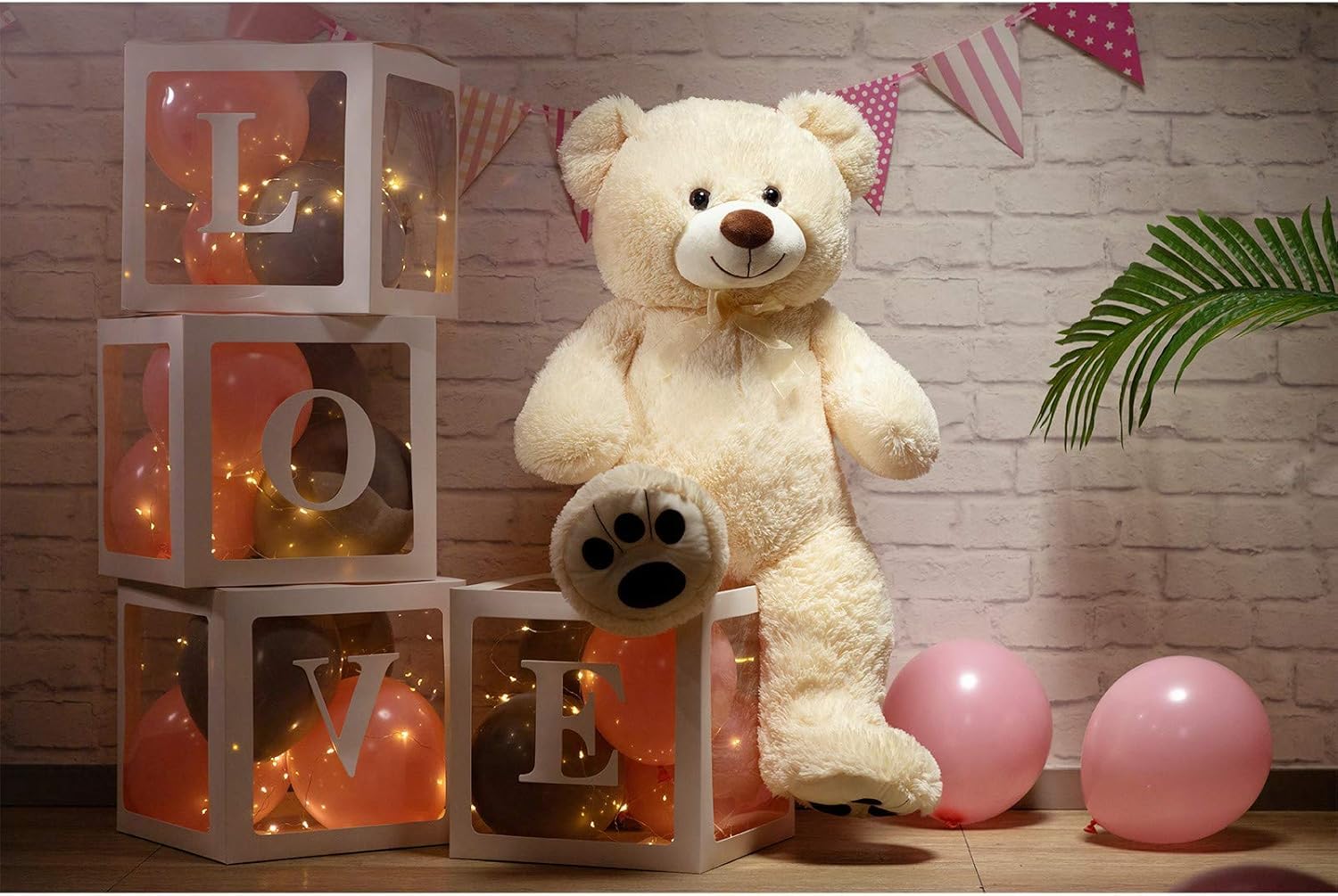 HUG 'n' FEEL SOFT TOYS 4 Feet Giant Teddy Bear (121 cm) - Cream | Big Stuffed Plush Toy, Ultra Soft Cuddly Animals for Kids, Girls, Boys for Birthdays, Anniversary & Valentine's Day