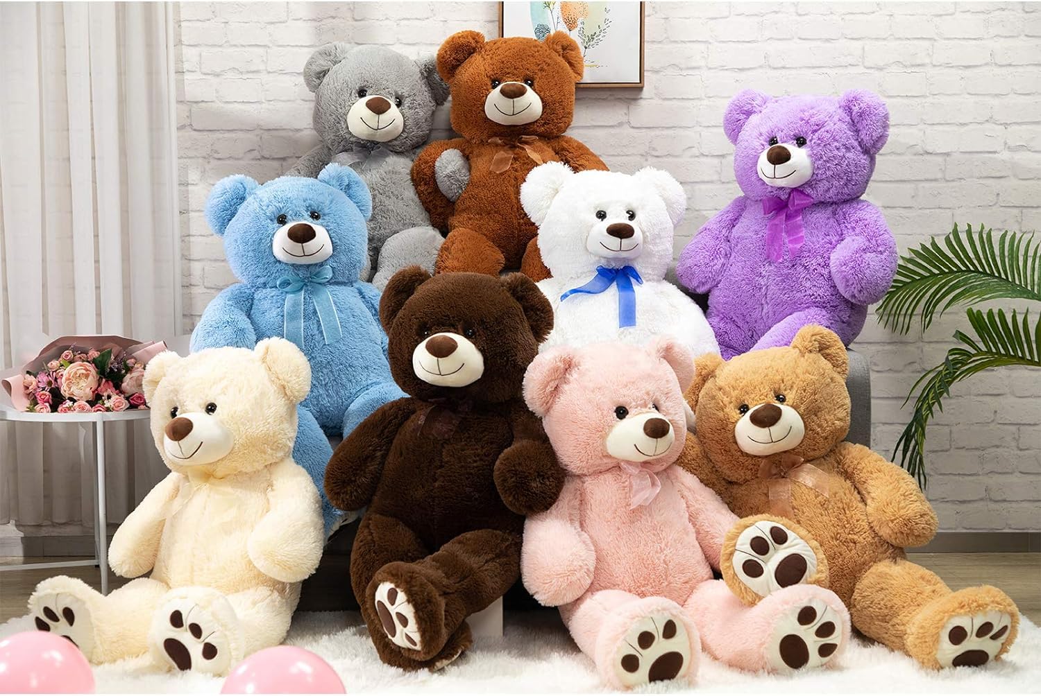HUG 'n' FEEL SOFT TOYS 4 Feet Giant Teddy Bear (121 cm) - Cream | Big Stuffed Plush Toy, Ultra Soft Cuddly Animals for Kids, Girls, Boys for Birthdays, Anniversary & Valentine's Day - Image 4