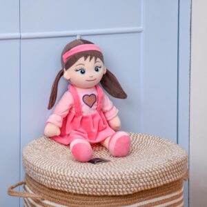 Mirada Cute Pink Huggable Heart Girl Gudiya/Doll Super Soft Toy for Baby Girls/Kids | Stuffed Plush | Ideal Gift for Rakhi/Raksha Bandhan/Birthday- 38cm
